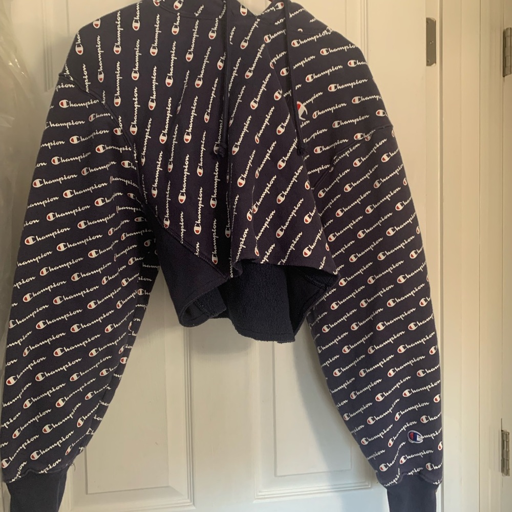 Medium Champion Cutoff Athletic Hoodie
